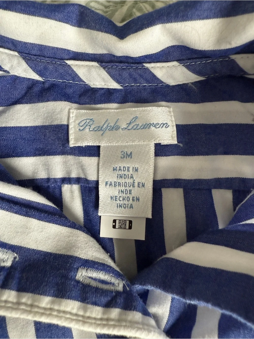 Ralph Lauren Blue and White Striped Baby Shirt